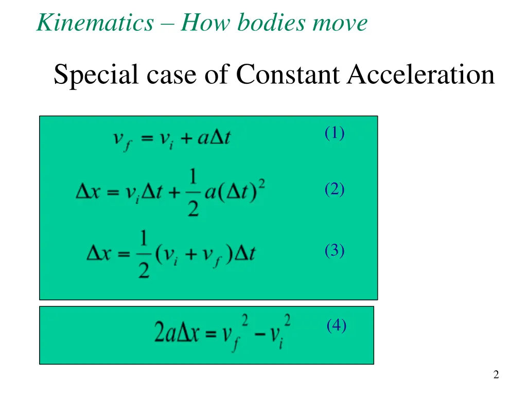 kinematics how bodies move