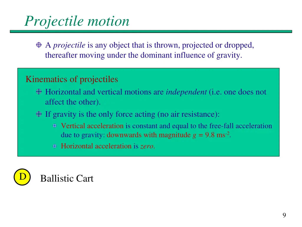 projectile motion