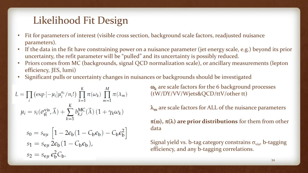 likelihood fit design 1