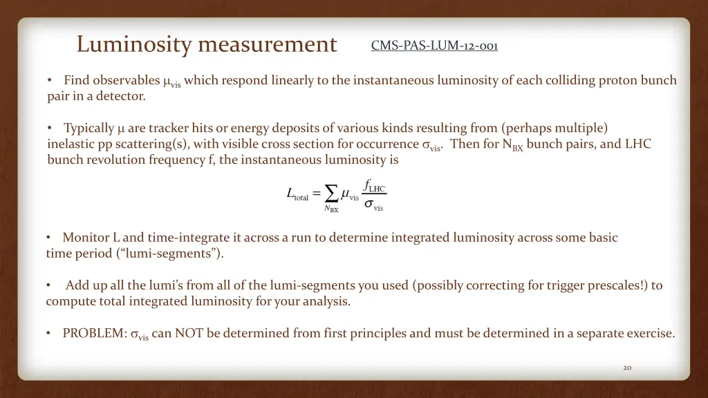 luminosity measurement