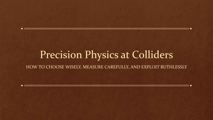 precision physics at colliders