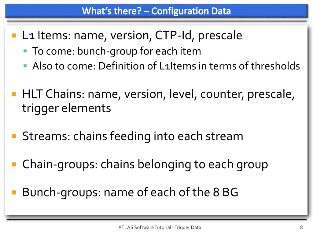 what s there configuration data