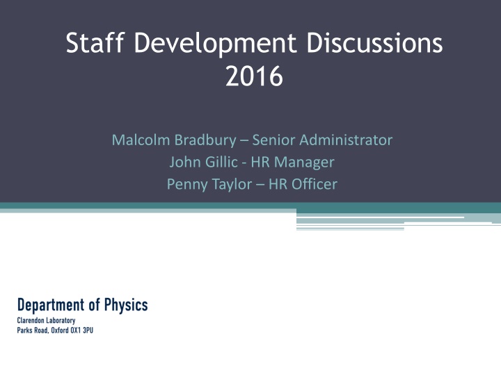 staff development discussions 2016