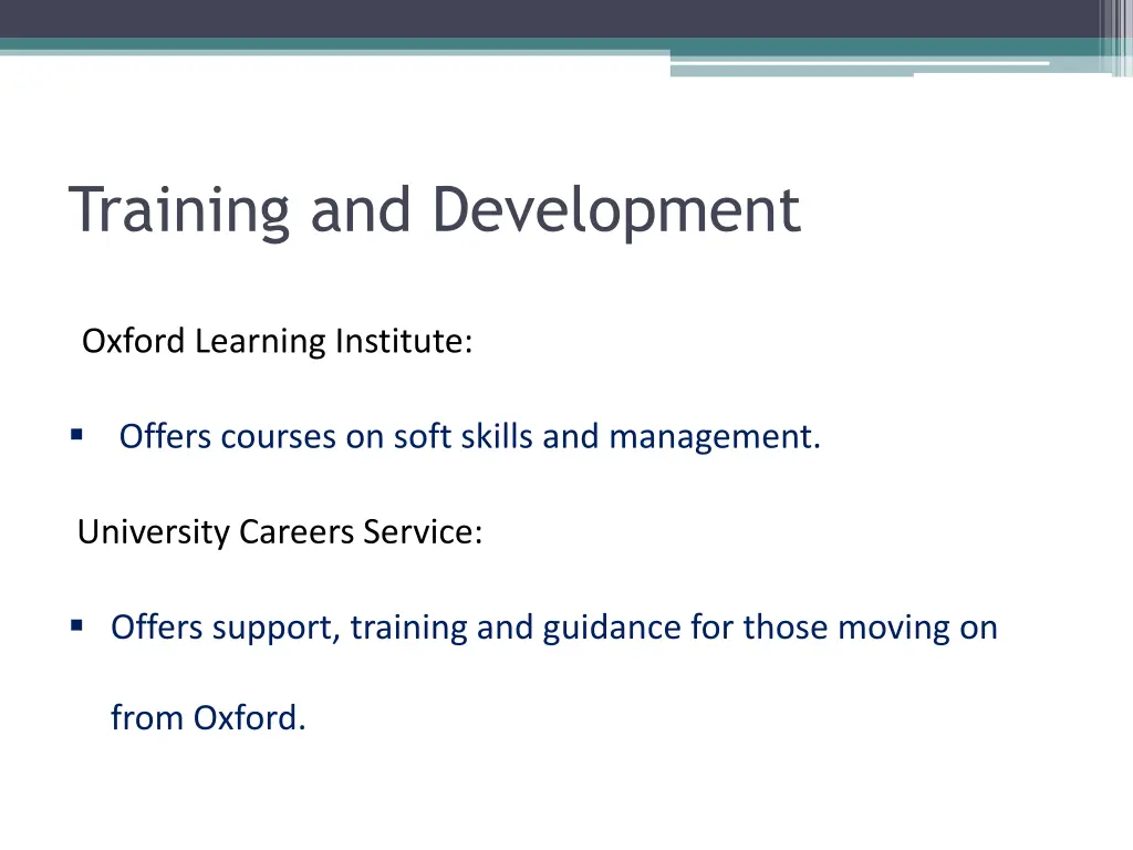 training and development