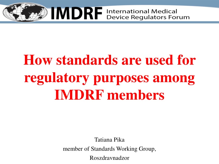 how standards are used for regulatory purposes