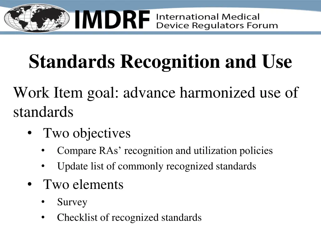 standards recognition and use