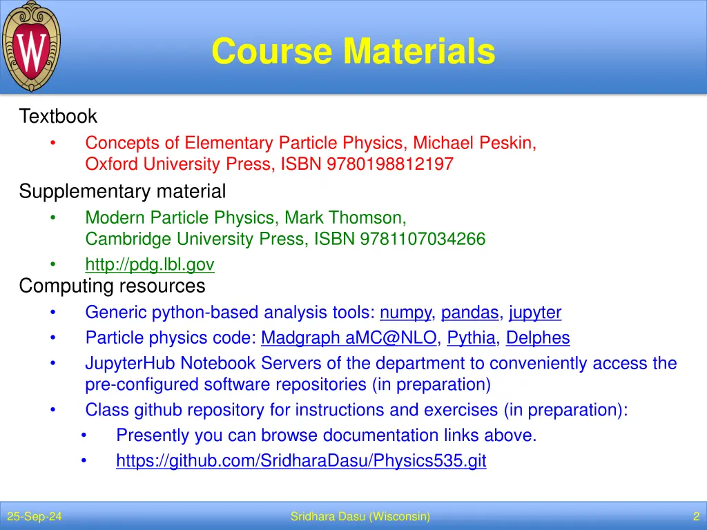 course materials