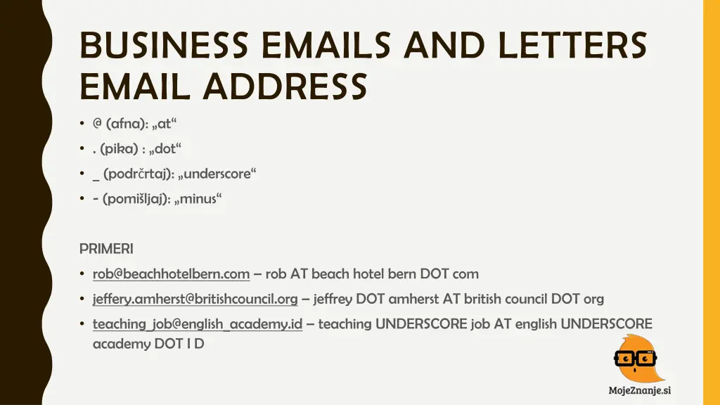 business emails and letters email address @ afna