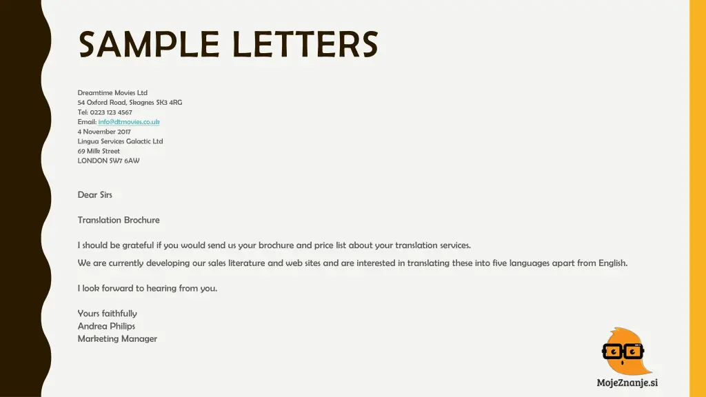 sample letters 3