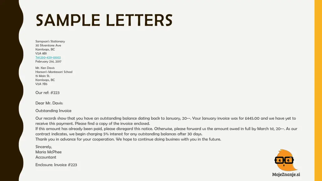 sample letters 5