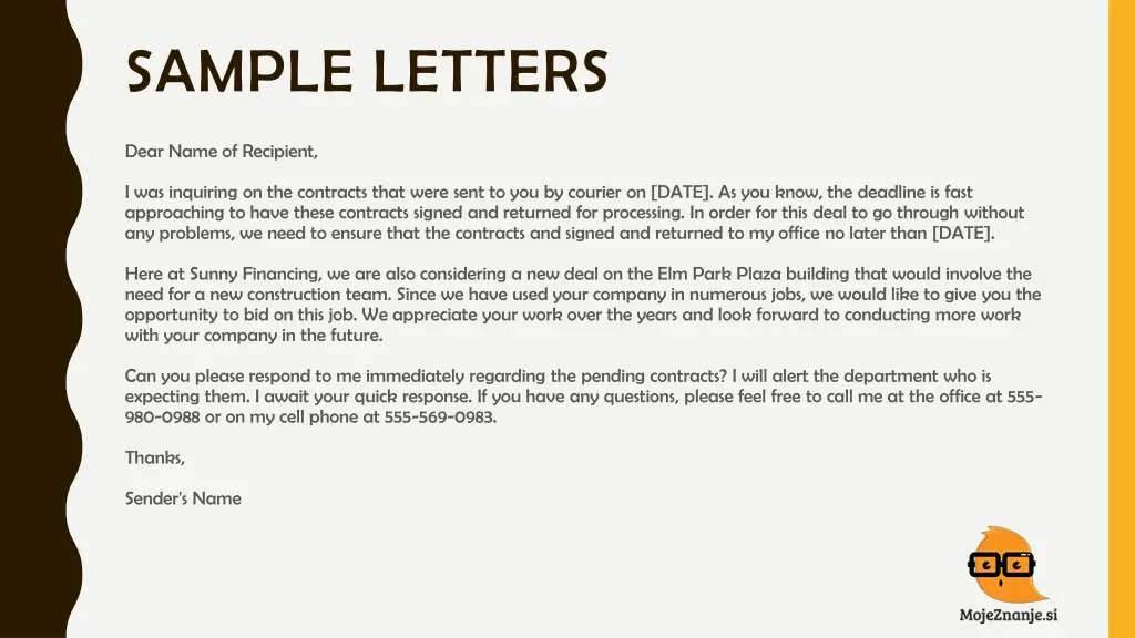 sample letters