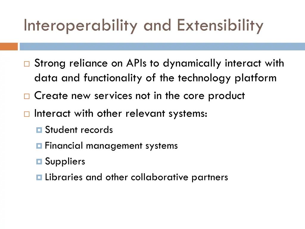 interoperability and extensibility