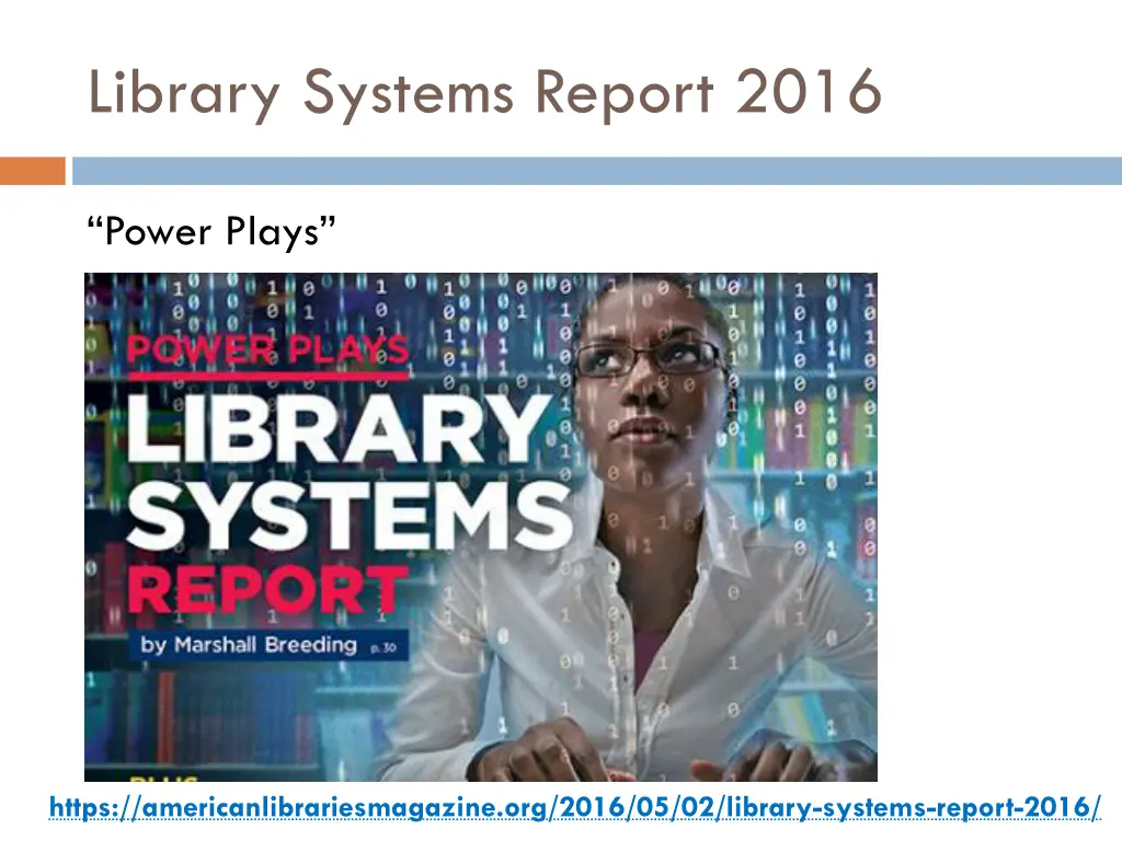 library systems report 2016