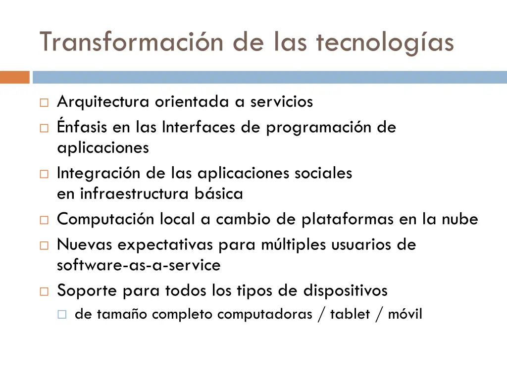 transformaci n de las tecnolog as