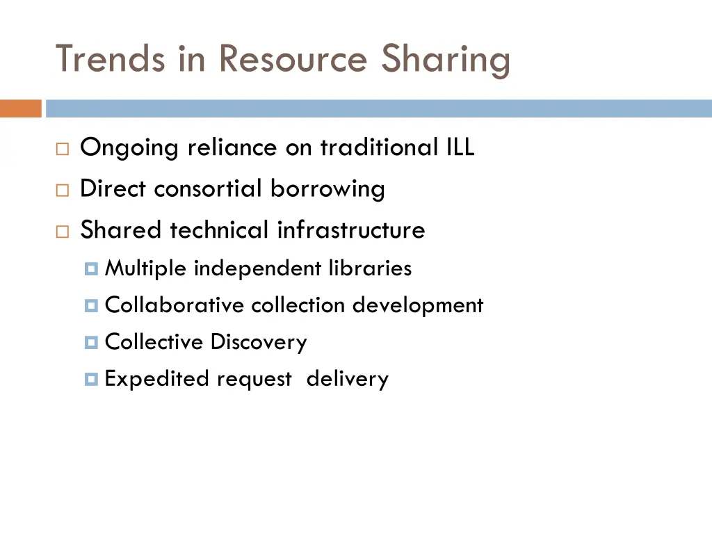 trends in resource sharing