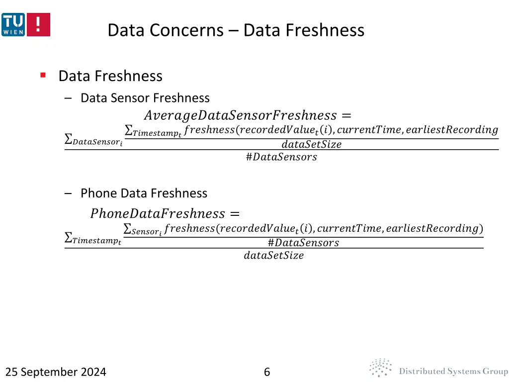 data concerns data freshness