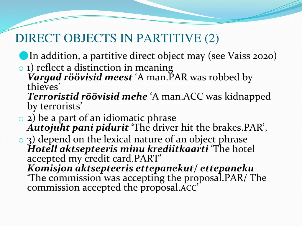 direct objects in partitive 2