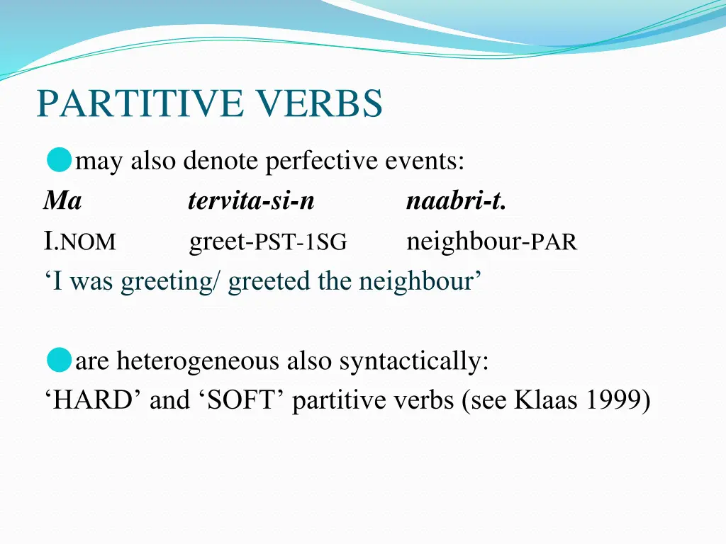 partitive verbs