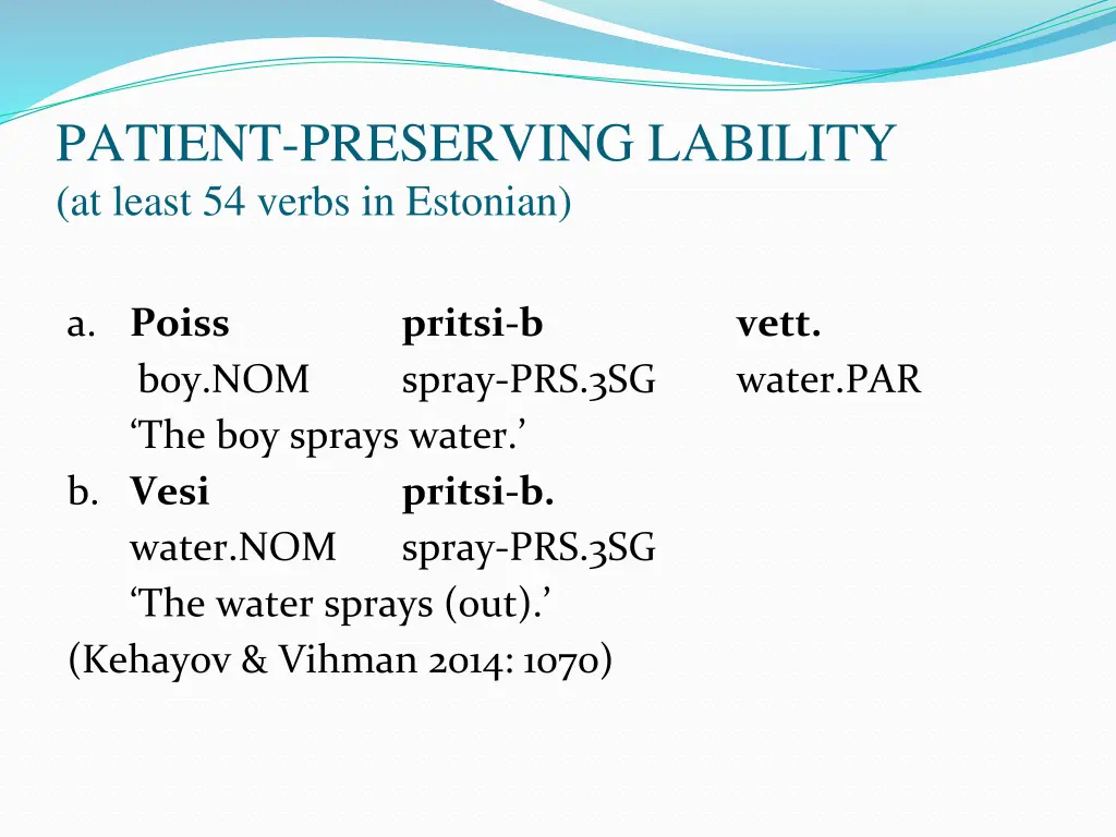 patient preserving lability at least 54 verbs