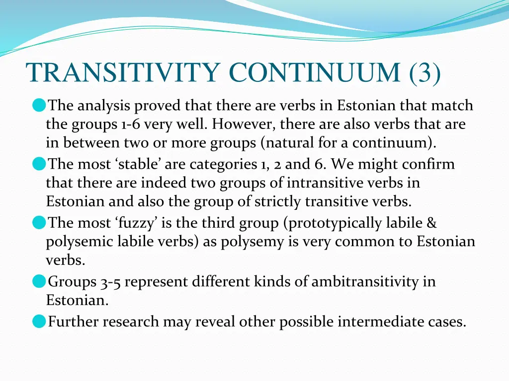 transitivity continuum 3