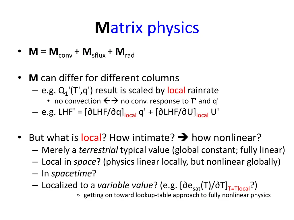 m atrix physics