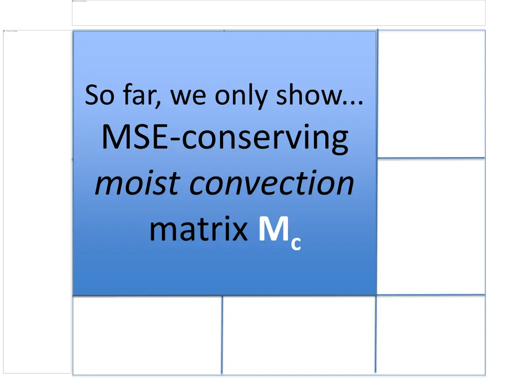 so far we only show mse conserving moist