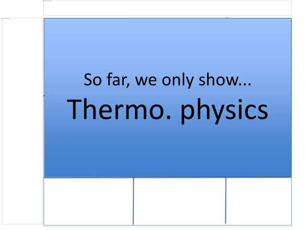 so far we only show thermo physics