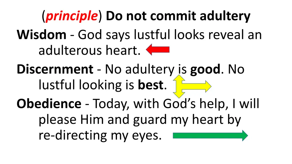 principle do not commit adultery wisdom god says