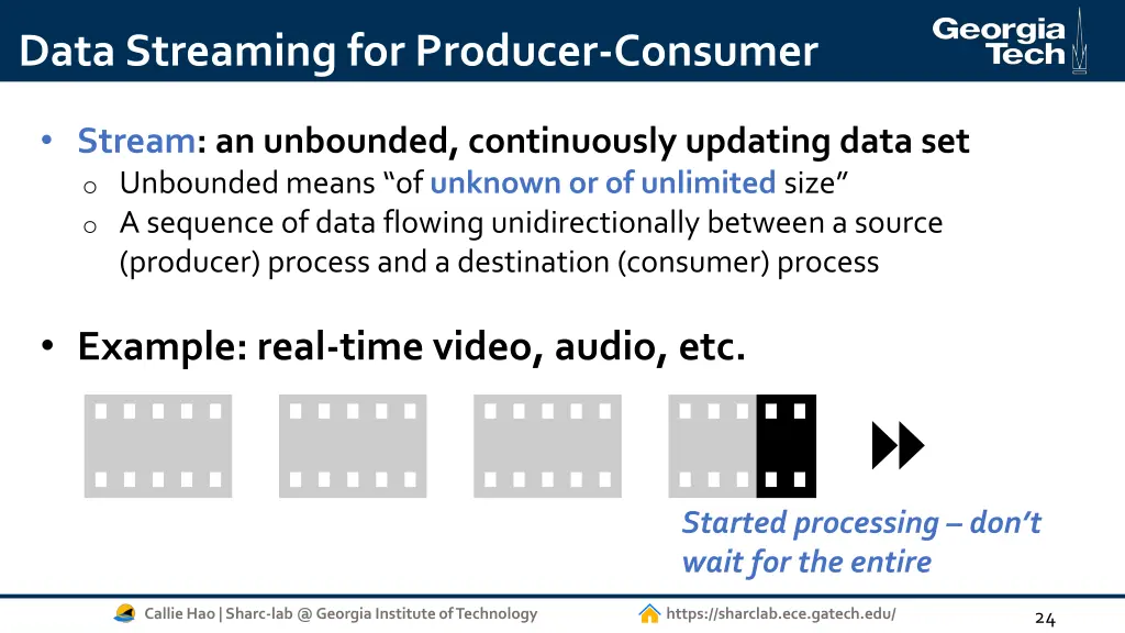 data streaming for producer consumer