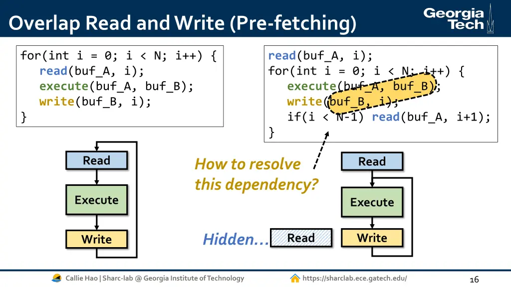 overlap read and write pre fetching 1