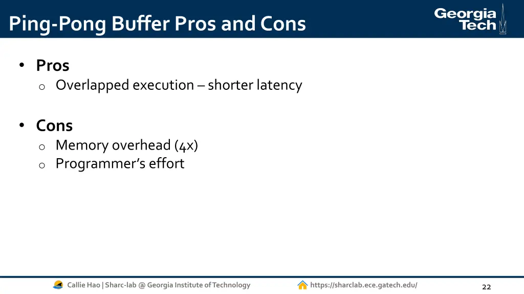 ping pong buffer pros and cons