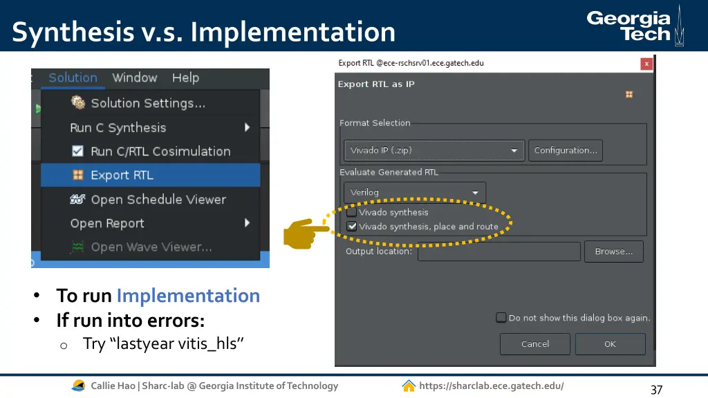 synthesis v s implementation 1