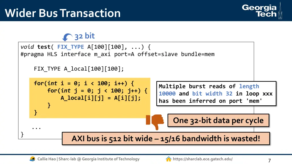 wider bus transaction