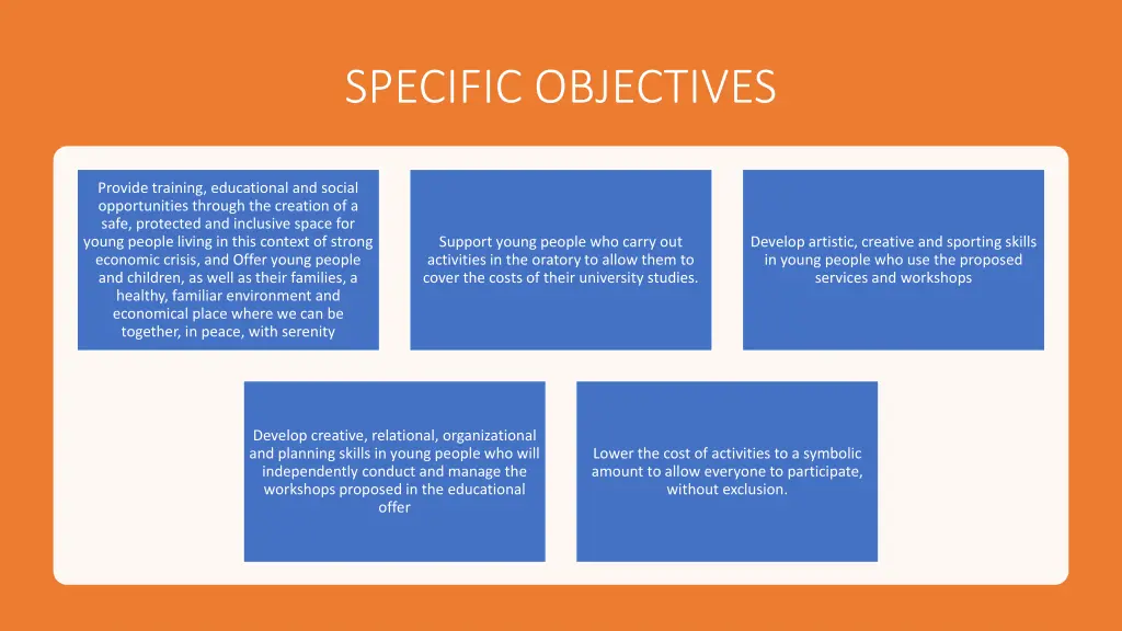 specific objectives