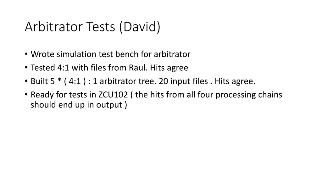 arbitrator tests david