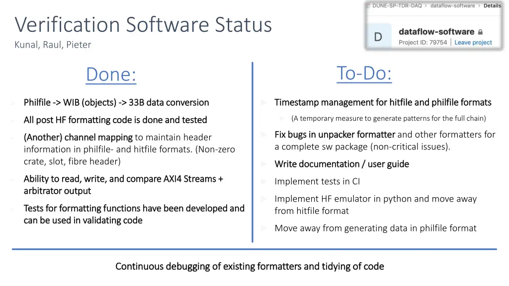 verification software status kunal raul pieter