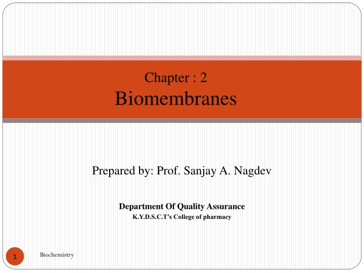 chapter 2 biomembranes