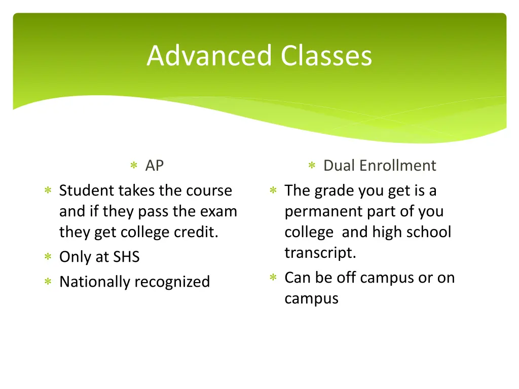 advanced classes