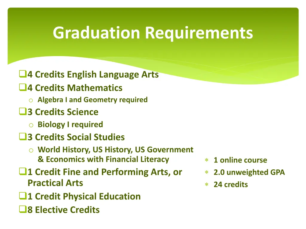 graduation requirements