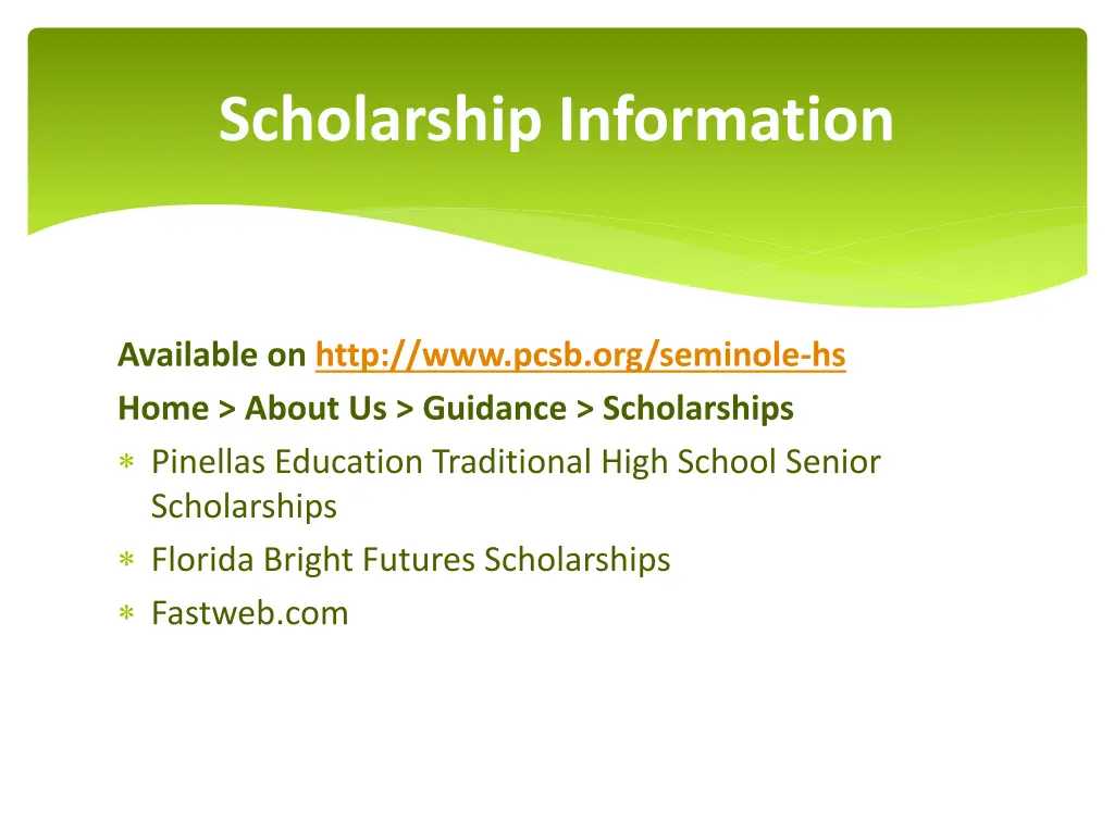 scholarship information