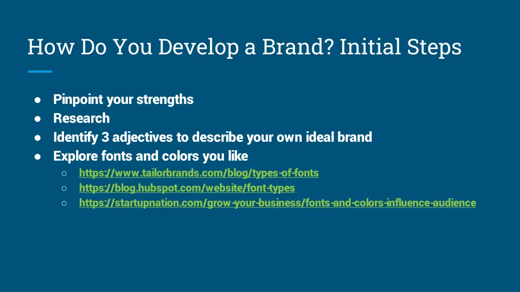 how do you develop a brand initial steps