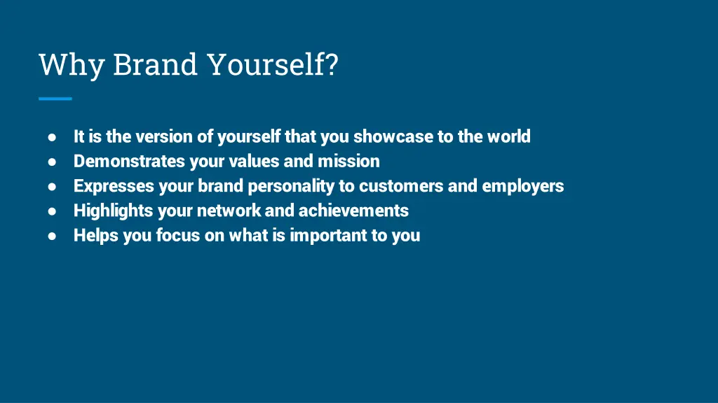 why brand yourself