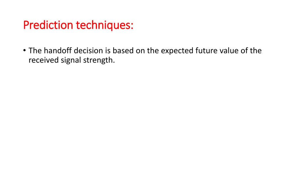 prediction techniques prediction techniques