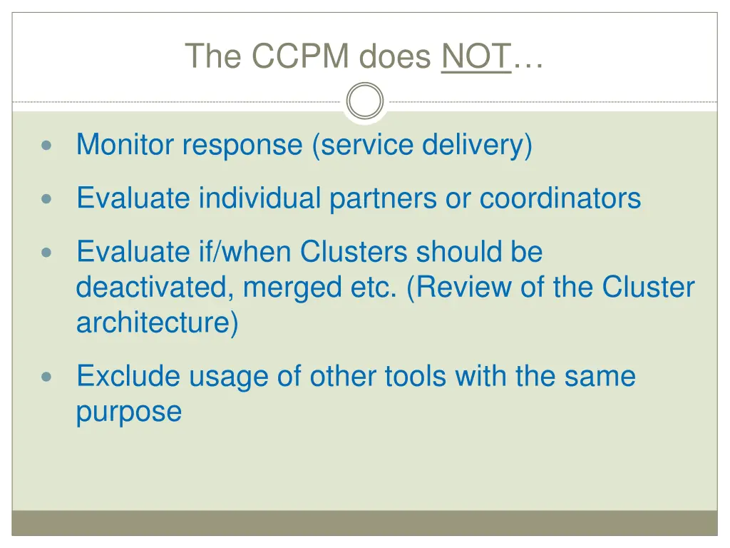 the ccpm does not