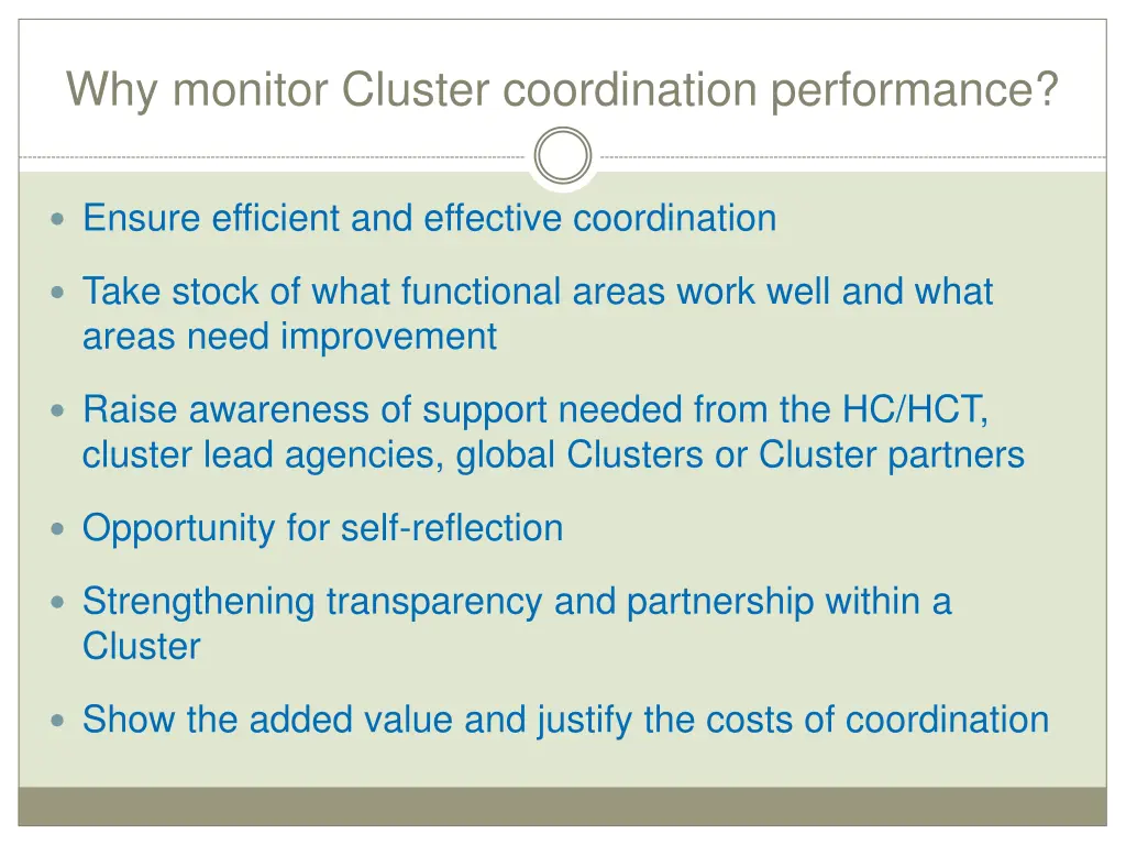 why monitor cluster coordination performance