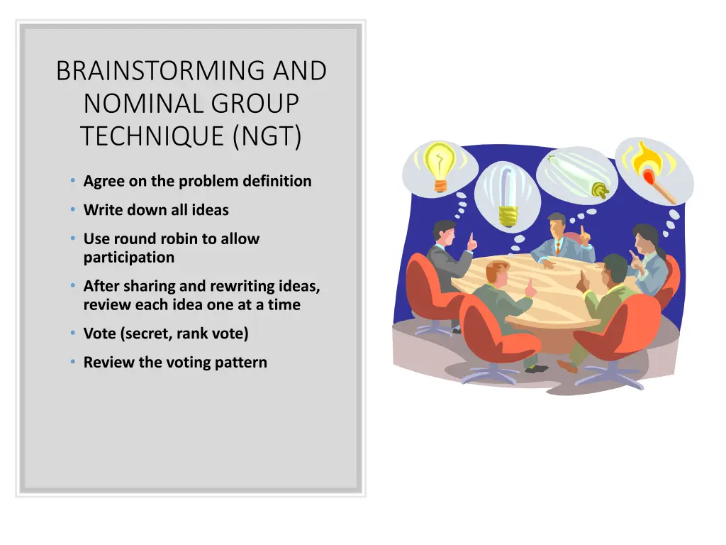 brainstorming and nominal group technique ngt