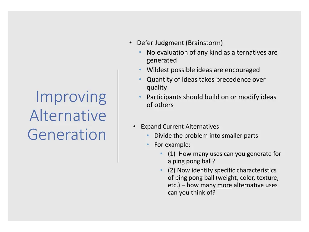 defer judgment brainstorm no evaluation