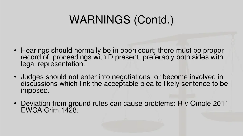 warnings contd 2