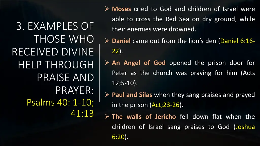 moses cried to god and children of israel were