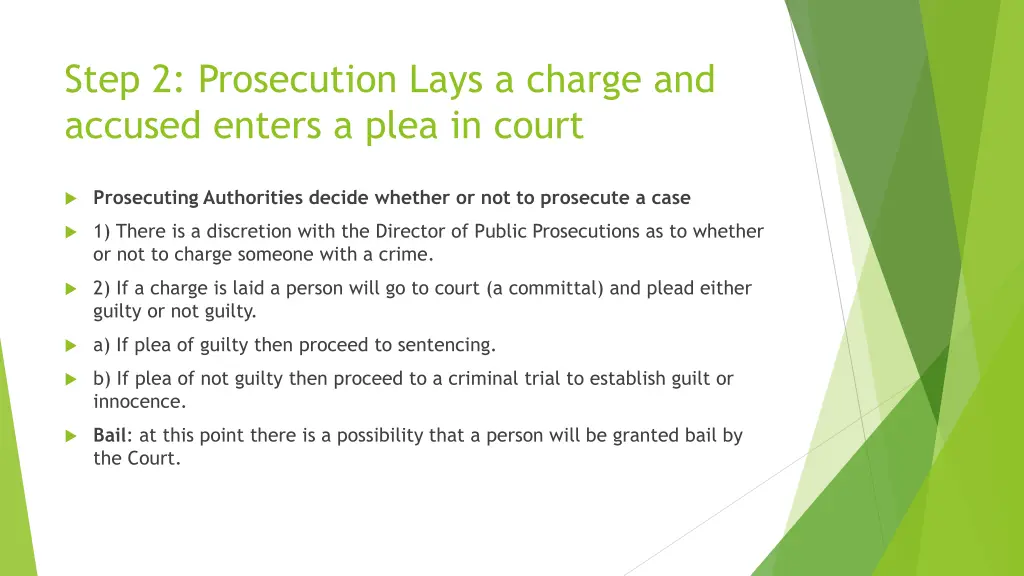 step 2 prosecution lays a charge and accused